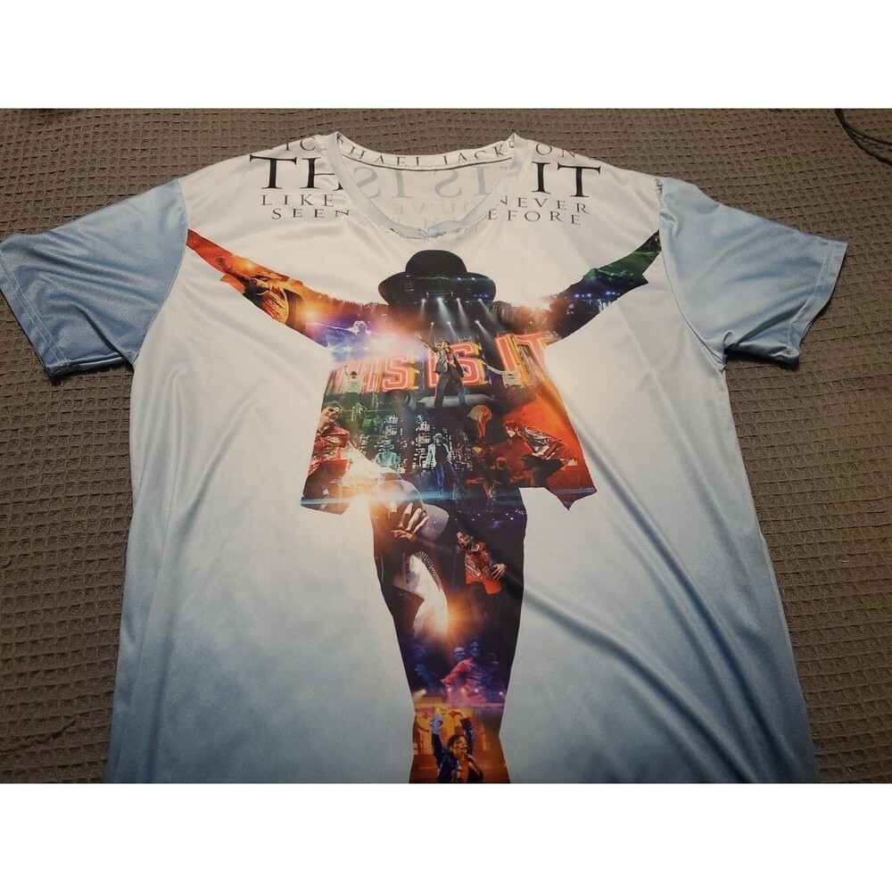 Michael Jackson This Is It Nylon Shirt Performance Unique Size Medium Mens